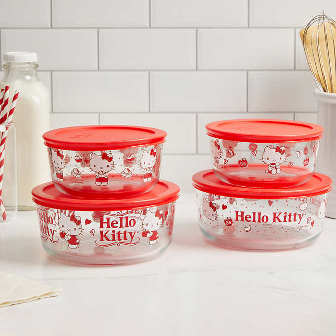 Pyrex 8-piece Hello Kitty Decorated Food Storage Set – Noahs Outlet