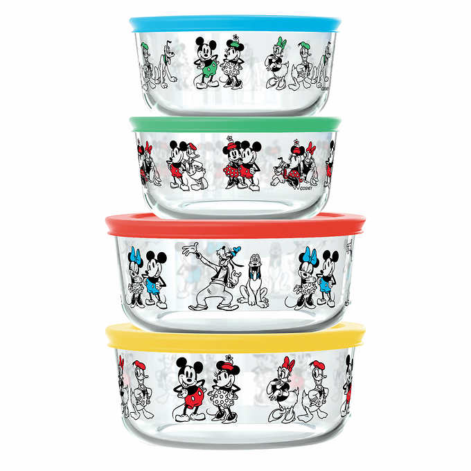 Pyrex Disney Mickey Mouse Pyrex 10 Piece Glass Food Storage Set Bowls and  Lids 