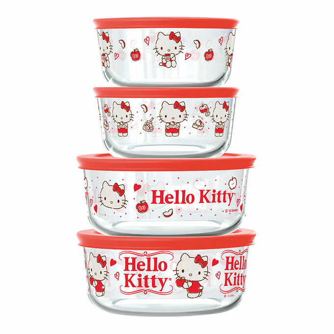 Pyrex 8-piece Hello Kitty Decorated Food Storage Set